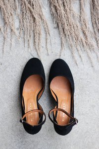 Handmade Suede heels (6 cm) - Elena - Black Vintage Shoes 35-42