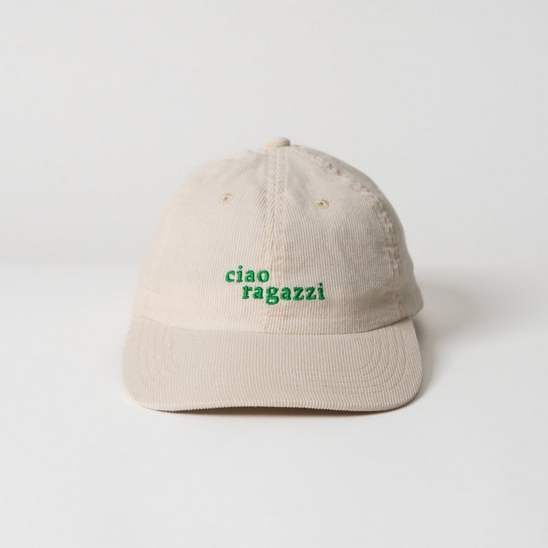 hej gutter Premium Cord Dad Cap - Cream & Green