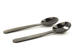 Petits couverts avec manche en corne noire brute