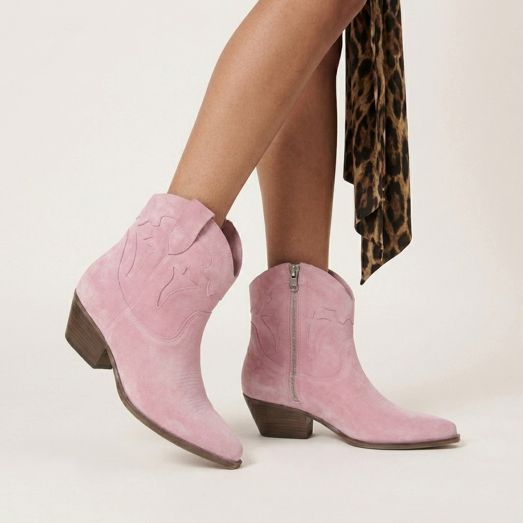 Vicky Pink Texan ankelstøvler