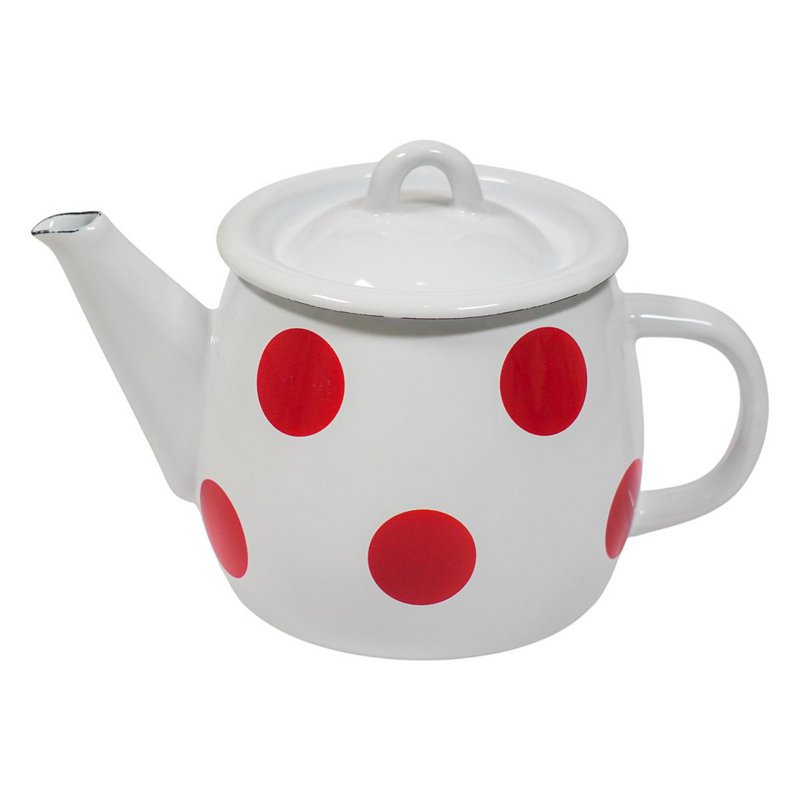 Emalje tekande Rød polka 1 l Isabelle Rose