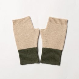Fingerlose- 100% Cashmere Duo-Color Fingerless Handschuhe