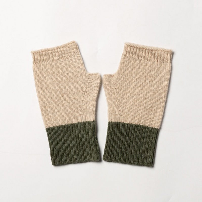 Fingerlose- 100% Cashmere Duo-Color Fingerless Handschuhe