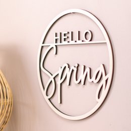 Couronne en bois Hello Spring (UE = 2 pièces)