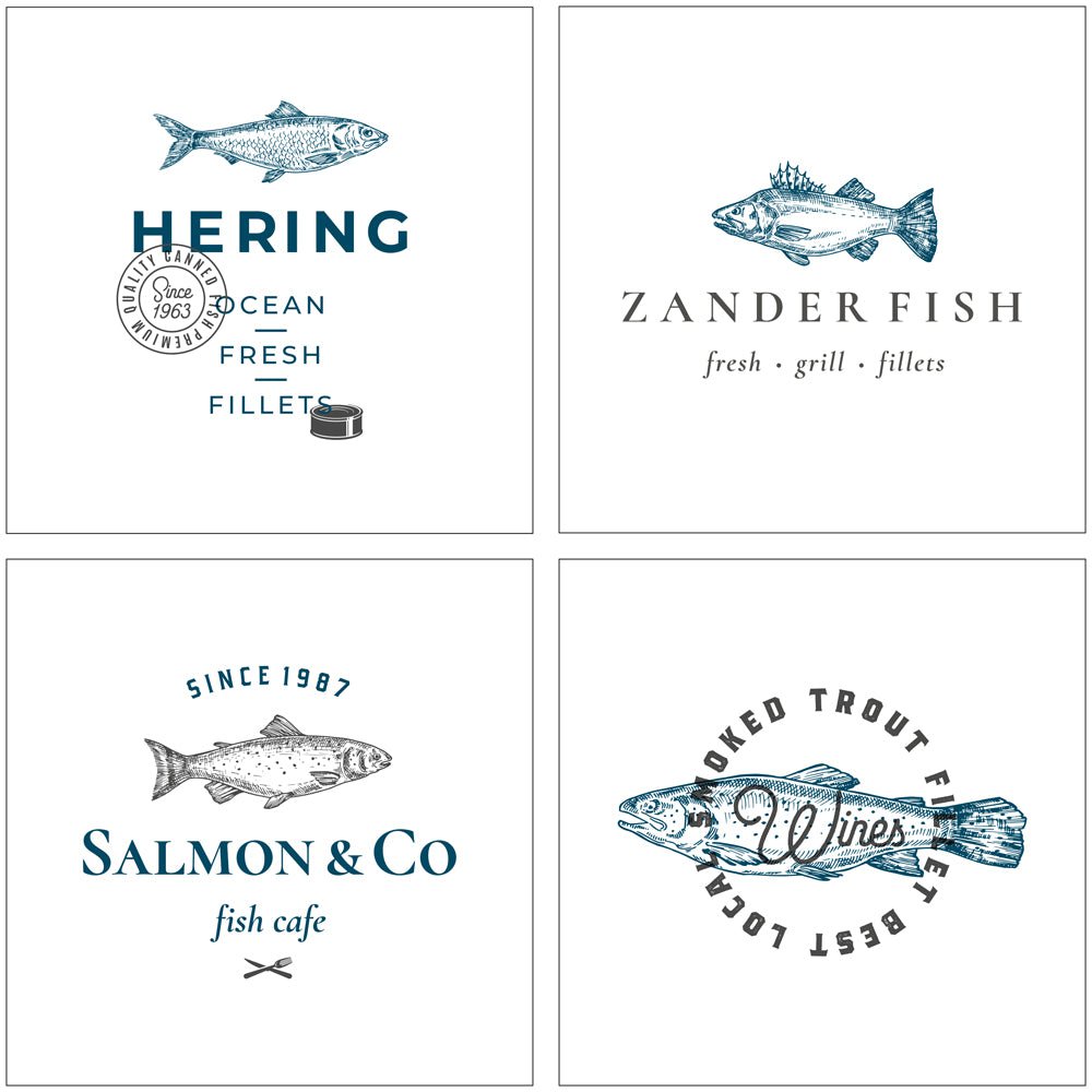 Stone Coaster Set - Fish Species