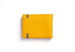 Portefeuille minimaliste jaune avec poche à monnaie