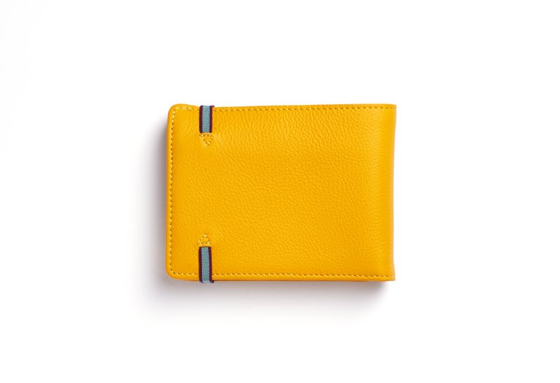 Portefeuille minimaliste jaune avec poche à monnaie