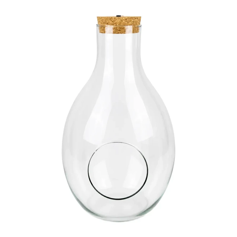Glass Terrarium with Side Opening and LED Cork W-379 37 cm