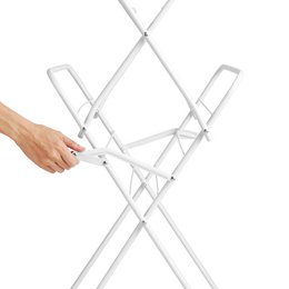 Rayén | Vertikale Wäscheleine, einfach zusammenklappbar, 14 m Trockenfläche, mit Beinverriegelungssystem, mit rutschfesten Stoppern, 61 x 138 x 44,5 cm