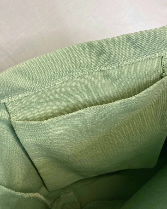 Sacca di tela rima - verde pastello