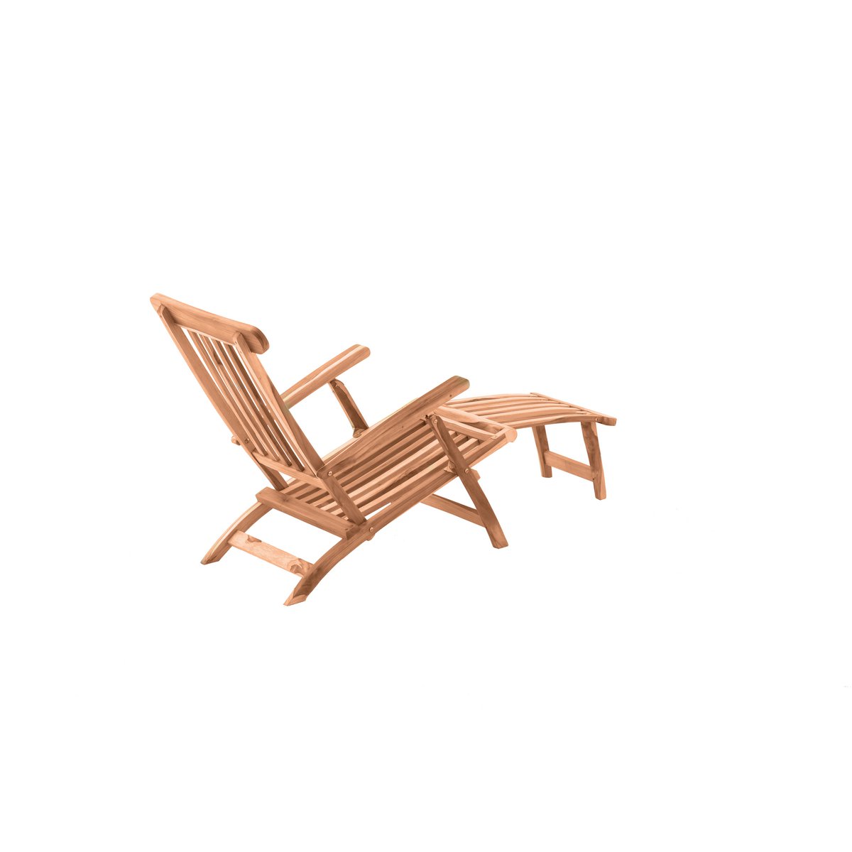 Deck chair with footrest, teak