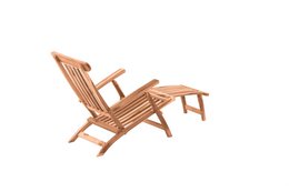 Deck chair with footrest, teak