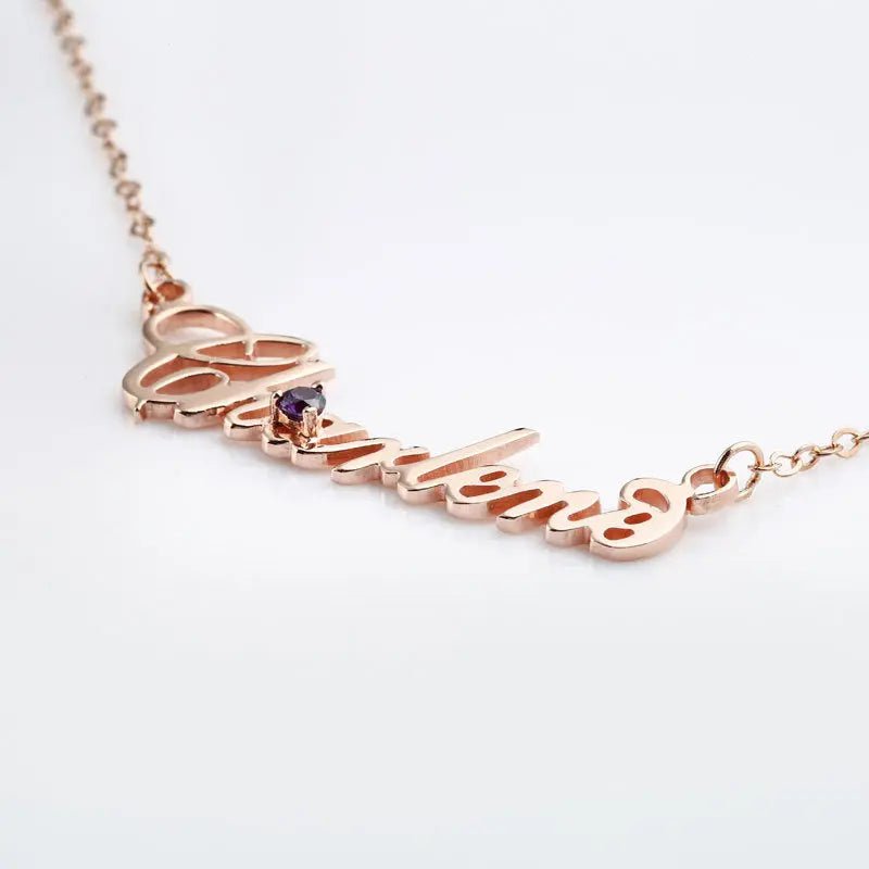 Volledige zilveren diamanten naamketting