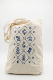 DIY Tote Bag Borduurpakket/Embroidery kit "Tulpen Tegels"
