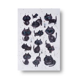Purradise – Printed Cat Watercolor Postcard A5