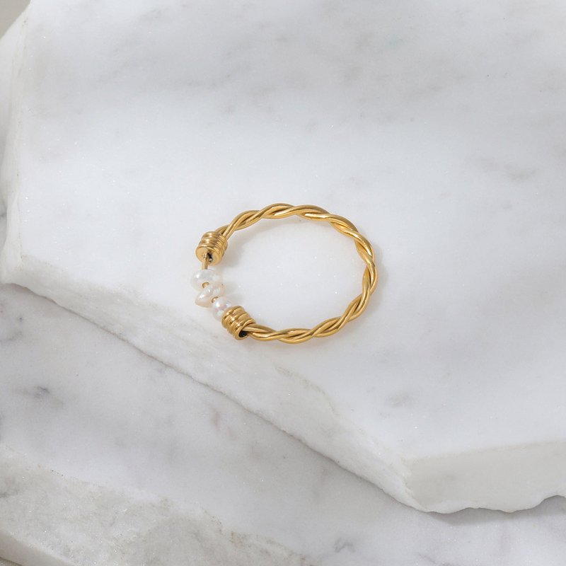 Iaap - Pearl Fidget Twist Ring
