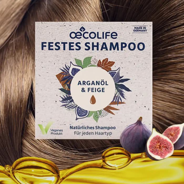 oecolife solid shampoo argan oil & fig