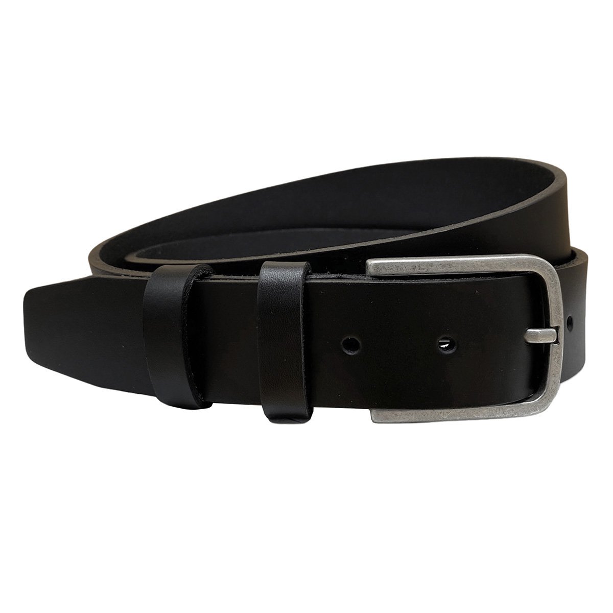 Leather Belt Black Of 3.5 cm Wide - Women's Belt Or Men's Belt