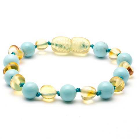 Baltic Amber & Turkise Armband 5