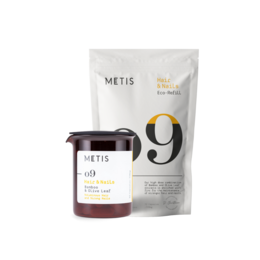 Metis Hair & Nails 09 is a dietary supplement that supports healthy hair and nails. The product contains olive leaf extract and other natural ingredients. It is available in different packaging options, including a starter pack, eco-refill, and a value pack.