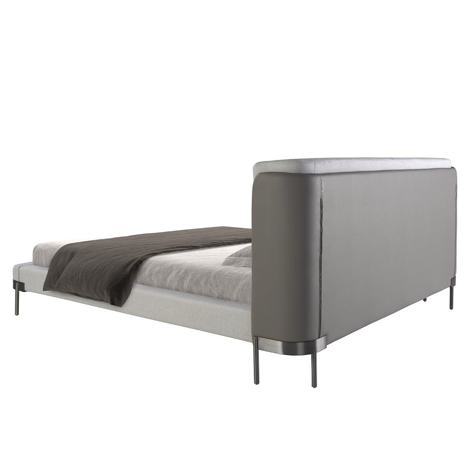 Lichtgrijs stoffen bed 7156