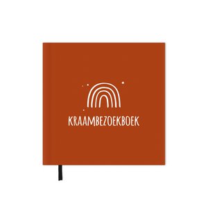 Maternity visit book white rainbow rust brown