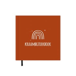 Maternity visit book white rainbow rust brown