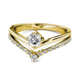 Zinnia Ring - Gold and Crystal