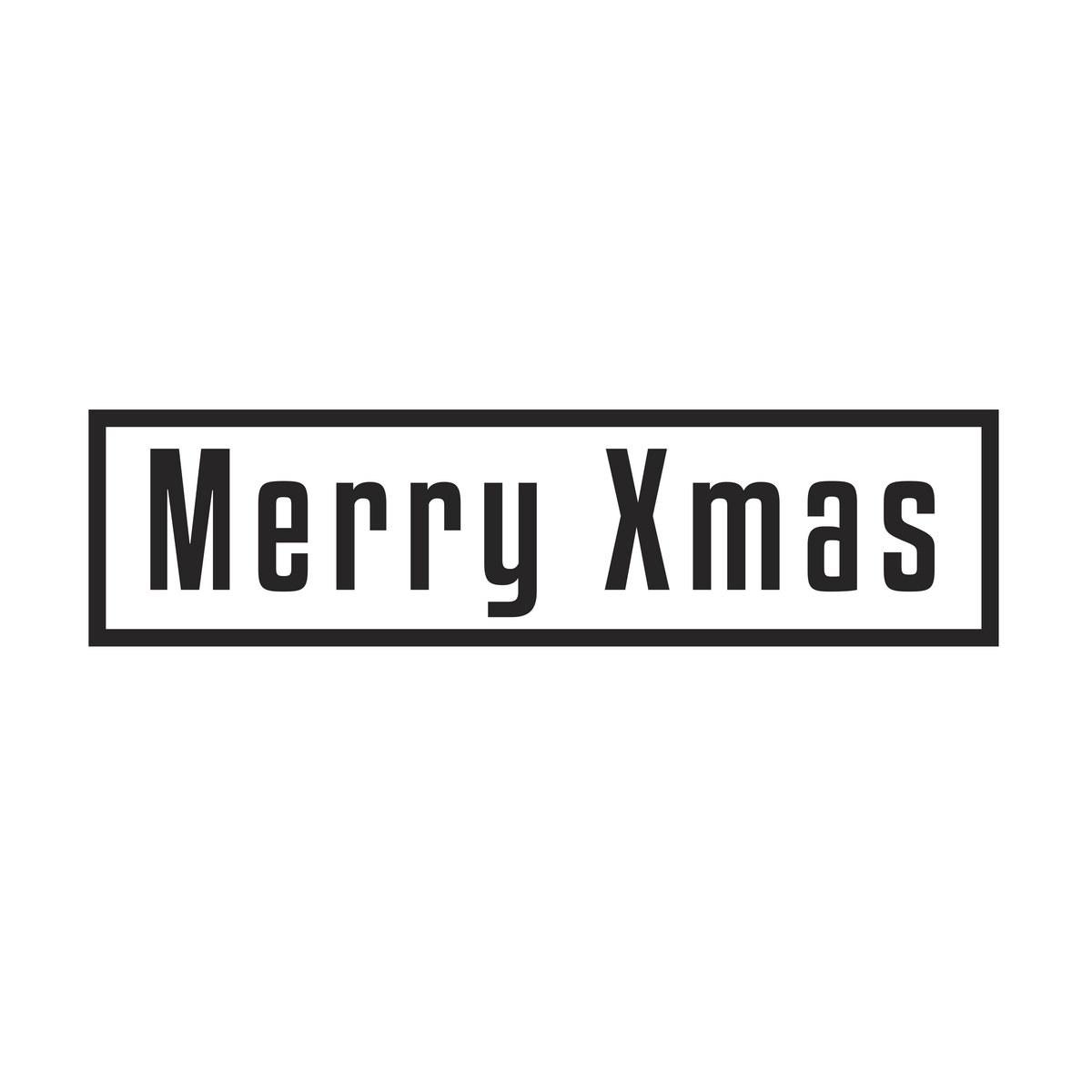 Merry Xmas stempel met kader