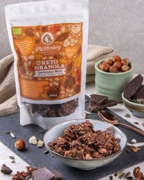 Granola Keto with Cocoa - MUESLI - ORGANIC - BIO - Box of 6. Organic, keto-friendly granola with cocoa, nuts, and seeds. Suitable for a healthy, low-carb lifestyle.