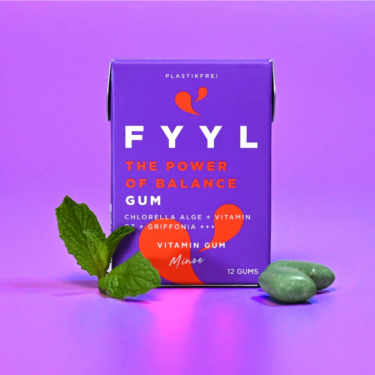 FYYL GUM - THE POWER OF BALANCE - 20 chewing gum boxes per pack - natural chewing gum