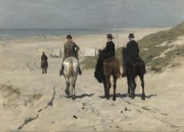 Poster Anton Mauve - Morgenrit langs het strand
