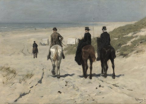 Poster Anton Mauve - Morgenrit langs het strand