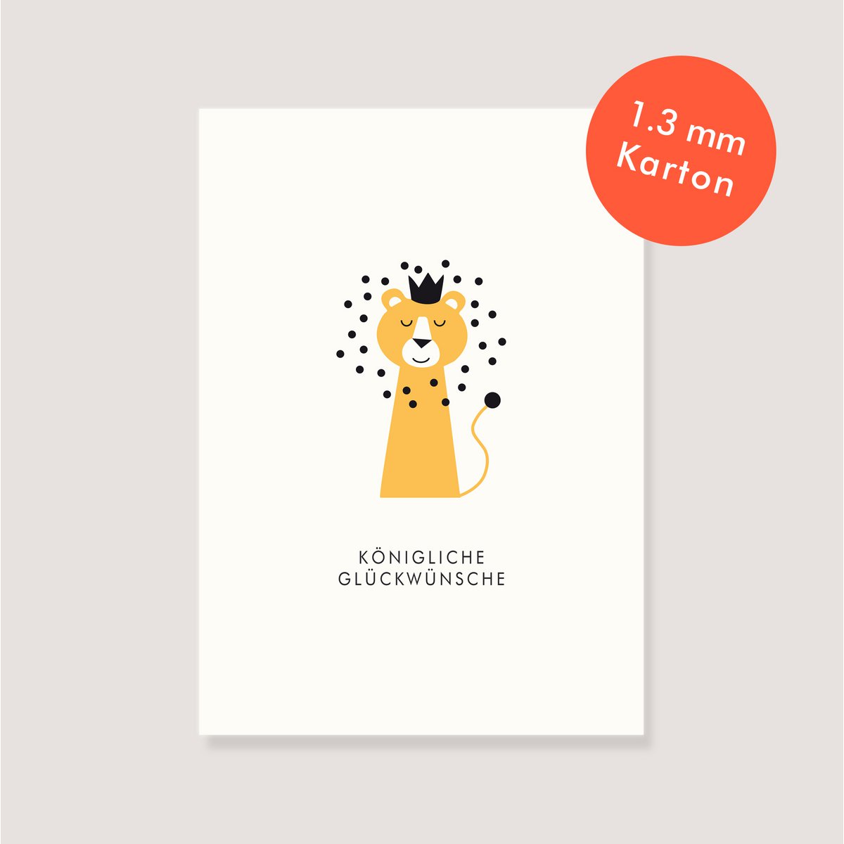 Postkarte Naturkarton - "Löwe - Königliche Glückwünsche"