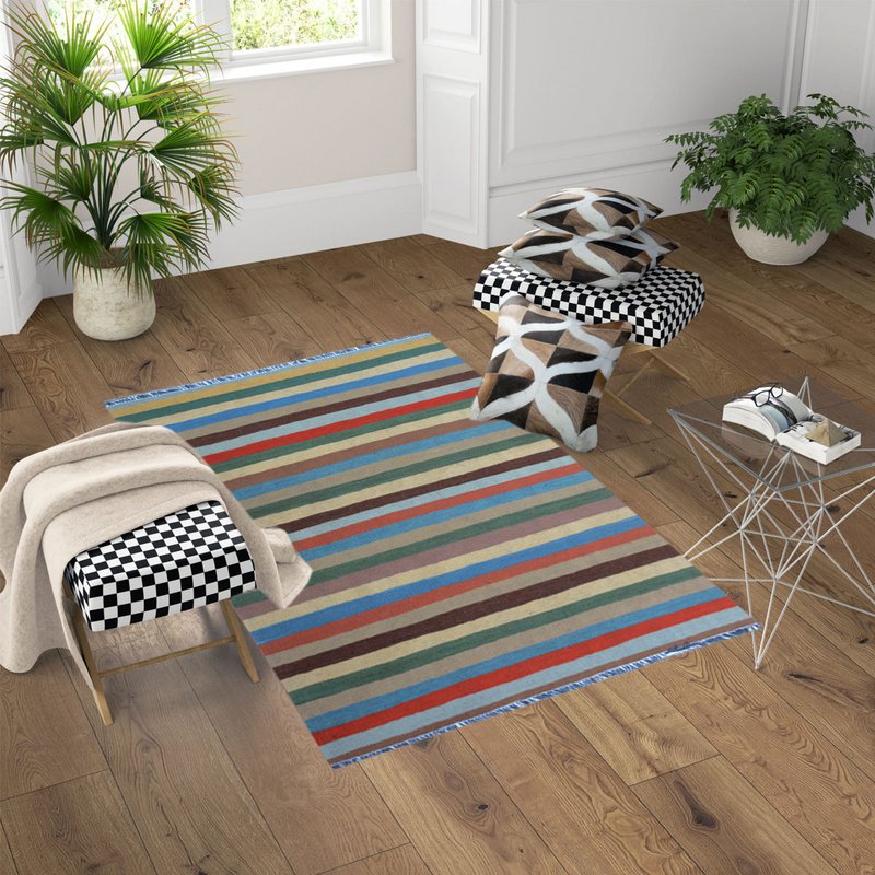 Nowoczesny dywan z kaktusa Kilim
