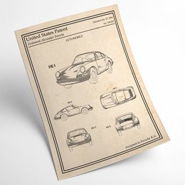 Affiche brevet Porsche 911