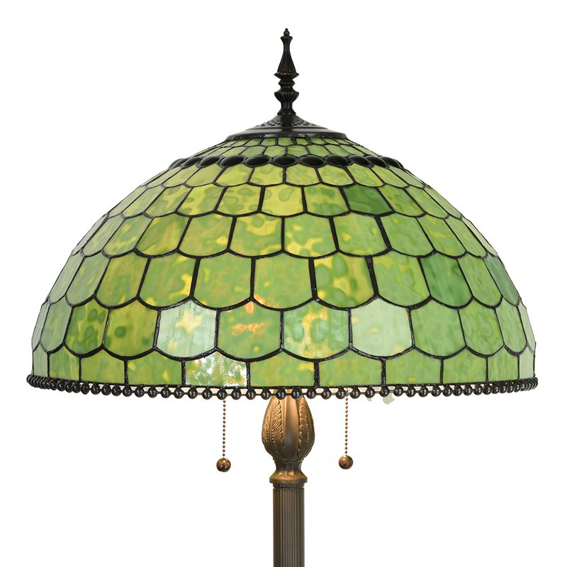 Lampada da pavimento Tiffany Ø 51x165 cm Lampada in piedi vetro verde