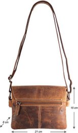 Umhängetasche für Damen mit hellbraunem Büffelleder - Praktischer Ledertasche mit mehreren Reißverschluss -Taschen, perfekt für Organisation und Stil.