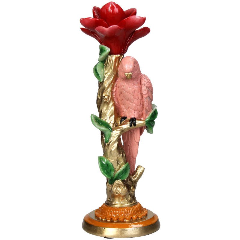 Portacandele - Pappagallo Rosa ↑ 26 cm