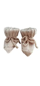 Gestrickte Babyschuhe - Beige