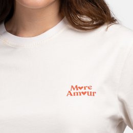 Camiseta orgánica más camiseta de algodón blanquecina con más estampado de amour