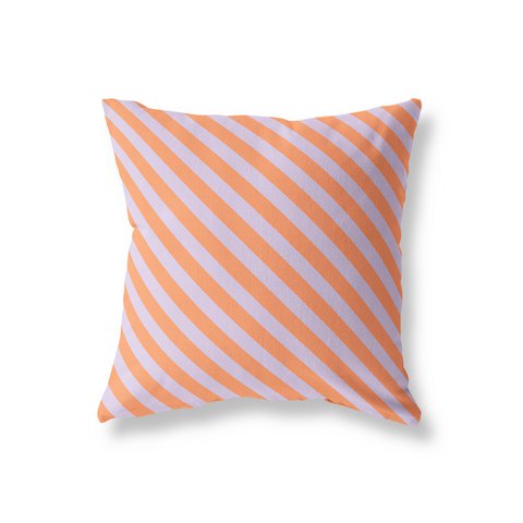 Buitenkussen – Diagonaal oranje & paars