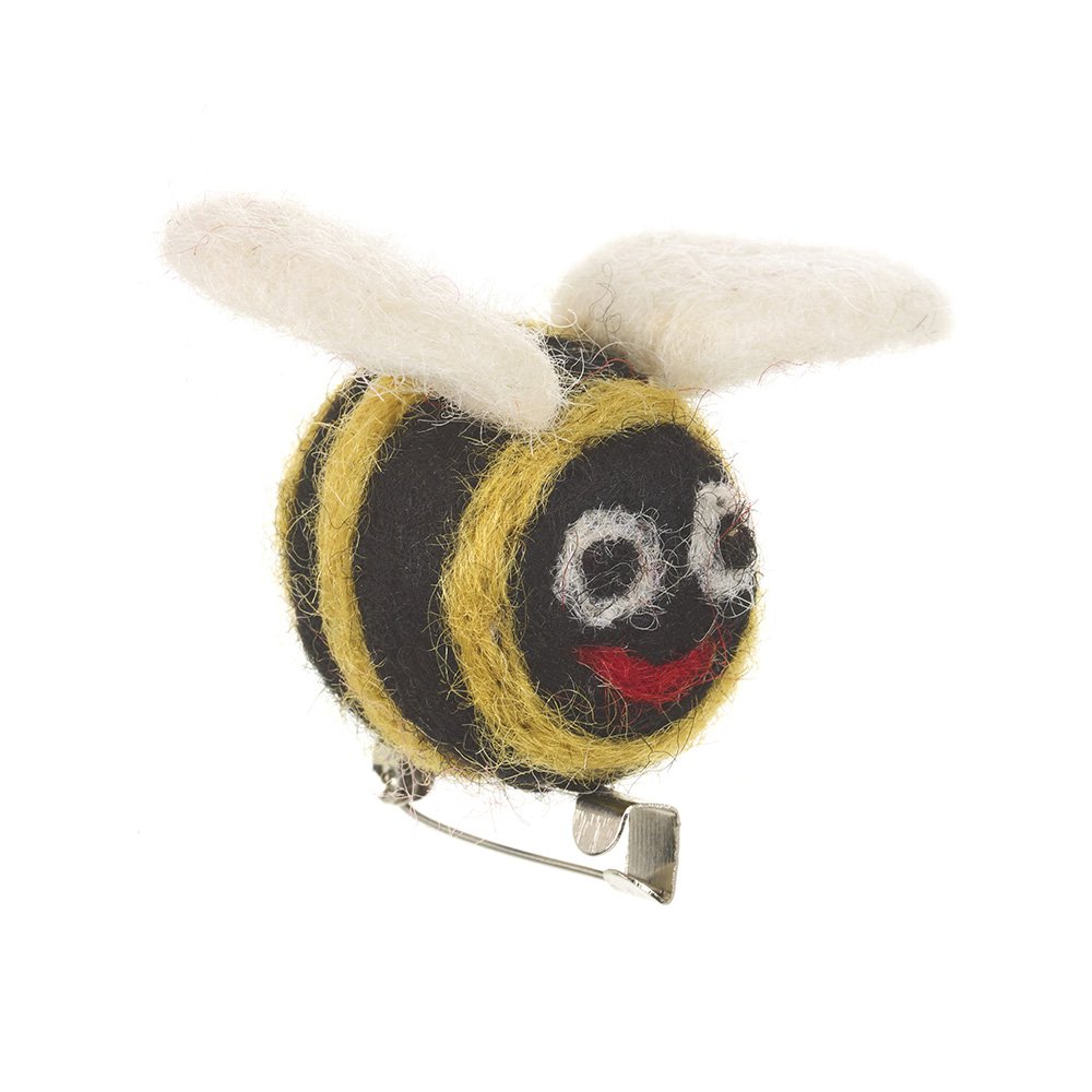 Accesorio biodegradable de fieltro de aguja de broche de abeja hecho a mano