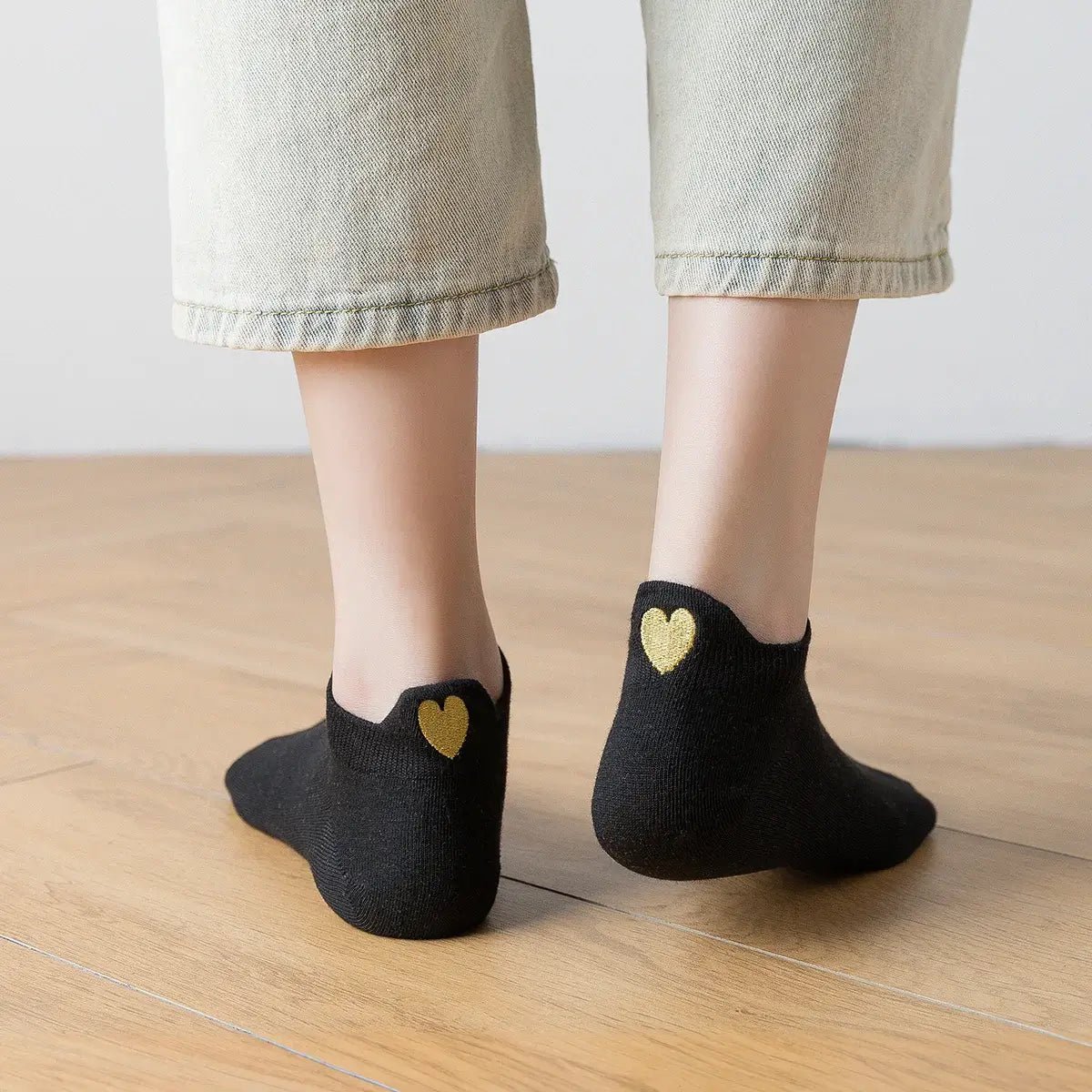 Confezione da 5 calzini da donna con linguetta a cuore dorata I 35-41