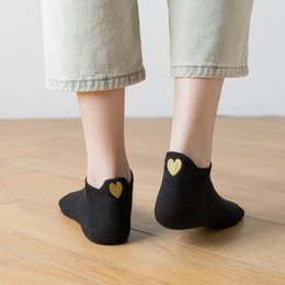 5er-Pack Damensocken Gold Heart Tab I 35-41