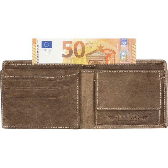 Portfel męski Arrigo w Billfold Model of Cognac w kolorze koniakcyjnym skóry Buffalo