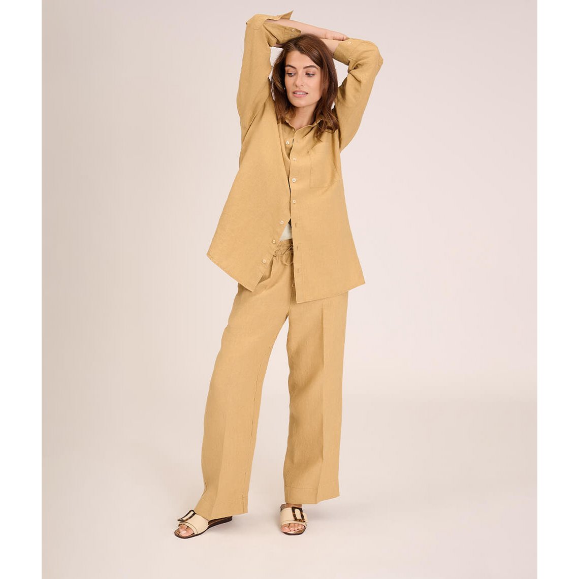 Pantaloni in lino Montana Ocra