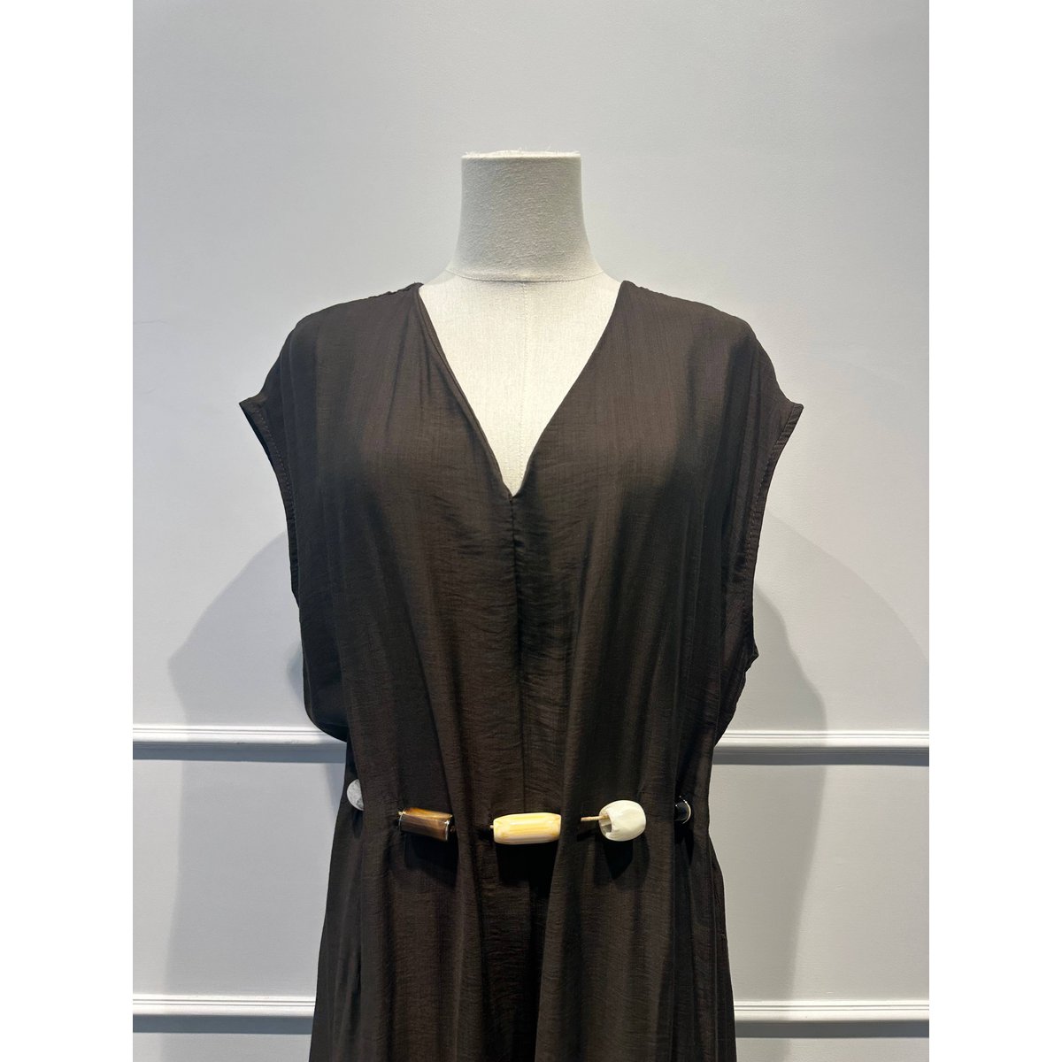 Robe-Combinaison Longue avec Ceinture de Perles - VISCOSE - 8800