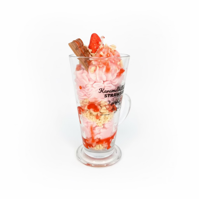 Strawb Crunch – Vela de postre de lujo hecha a mano