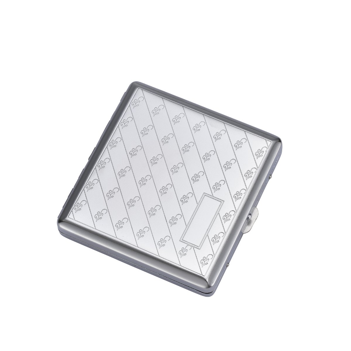 Caja de cigarrillos de metal para 20 cigarrillos Almacenamiento de cigarrillos metálico Soporte de cigarrillos plateado Diseño en relieve Práctico Compacto Elegante